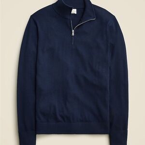 J.Crew Men’s Navy Mock Neck Quarter Zip Pullover | Size Small | 100% Cotton